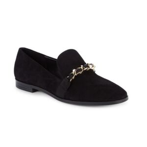 Karl Lagerfeld Luella Black Suede Loafers Office Chic